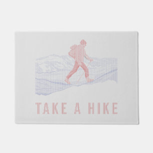 Take a Hike Blue and Red Doormat