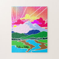 Take a Hike - Colourful Sunset, Mountains and Rive