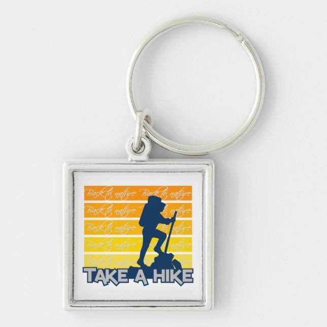 Take a hike key chain, customizable keychain (Front)