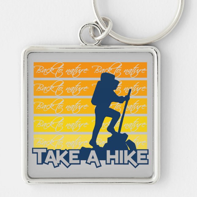 Take a hike key chain, large keychain (Front)
