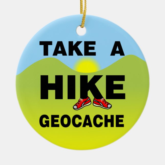 Take A Hike Landscape Ceramic Ornament (Front)