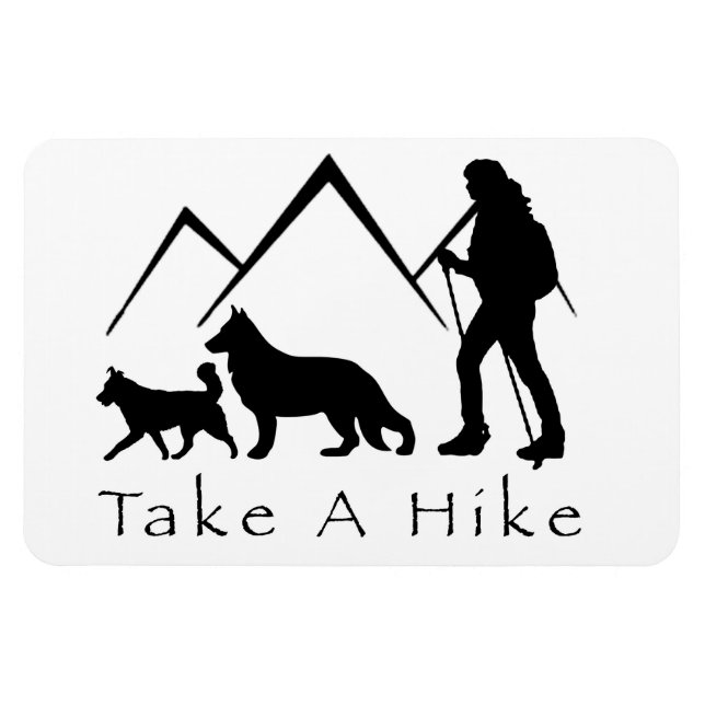 Take a Hike Magnet-German Shepherd/Husky Magnet (Horizontal)