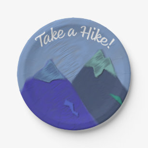 Take a Hike Mountain Peak Paper Plate
