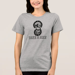 Take a Hike, Outdoor Hiker Boot Tri-Blend Shirt