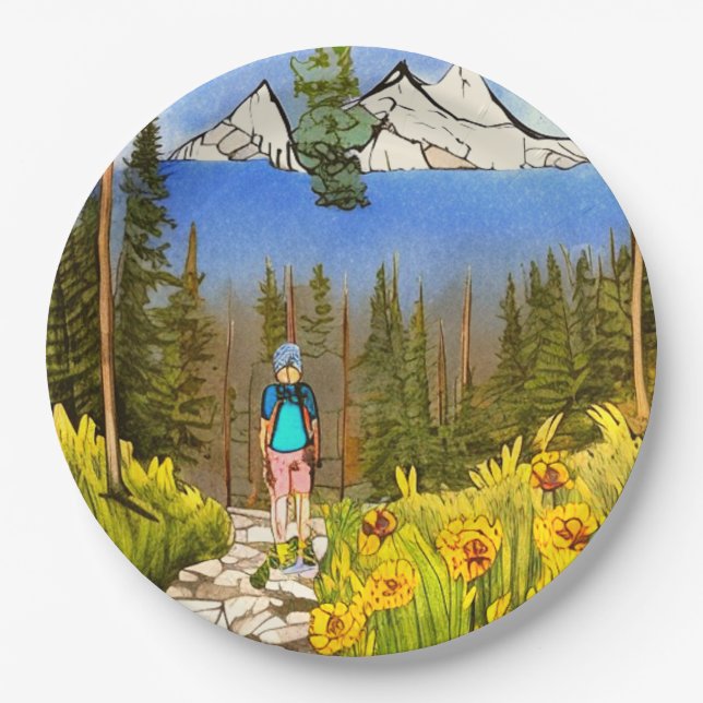 Take a Hike Paper Plate (Front)