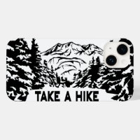Take a Hike quote monochrome mountain landscape