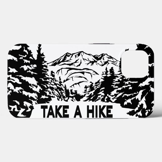 Take a Hike quote monochrome mountain landscape Case-Mate iPhone Case (Back (Horizontal))