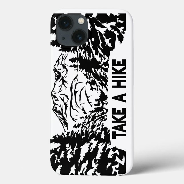Take a Hike quote monochrome mountain landscape Case-Mate iPhone Case (Back)