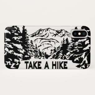 Take a Hike quote monochrome mountain landscape Case-Mate iPhone Case