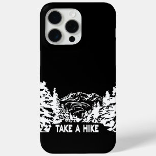 Take a Hike quote monochrome mountain landscape iPhone 15 Pro Max Case