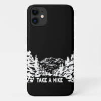 Take a Hike quote monochrome mountain landscape