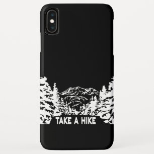 Take a Hike quote monochrome mountain landscape iPhone XS Max Case