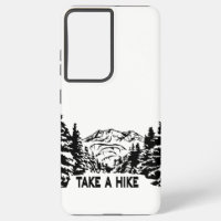 Take a Hike quote monochrome mountain landscape