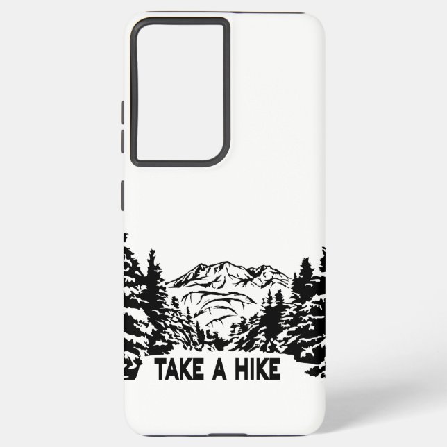Take a Hike quote monochrome mountain landscape Samsung Galaxy S21 Ultra Case (Back)