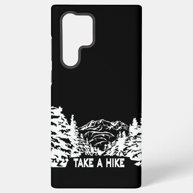 Take a Hike quote monochrome mountain landscape Samsung Galaxy S22 Ultra Case (Back)