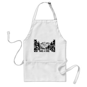Take a Hike quote monochrome mountain landscape Standard Apron