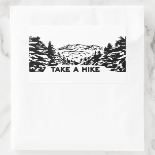 Take a Hike quote monochrome mountain landscape Sticker