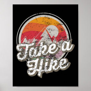 Take A Hike Retro Vintage Outdoor Hiking  Poster