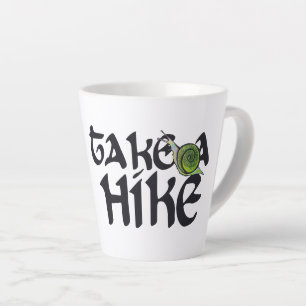 Take a Hike Snail funny snails hiking art Latte Mug