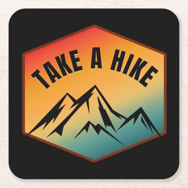 TAKE A HIKE SQUARE PAPER COASTER (Front)