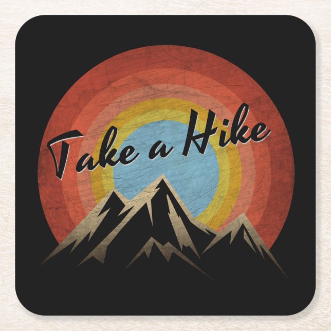 TAKE A HIKE SQUARE PAPER COASTER (Front)
