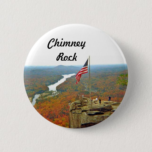 Take A Hike Up To Chimney Rock 2 Inch Round Button (Front)