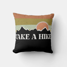 Take a Hike Vintage Hiking Outdoor Adventures Throw Pillow