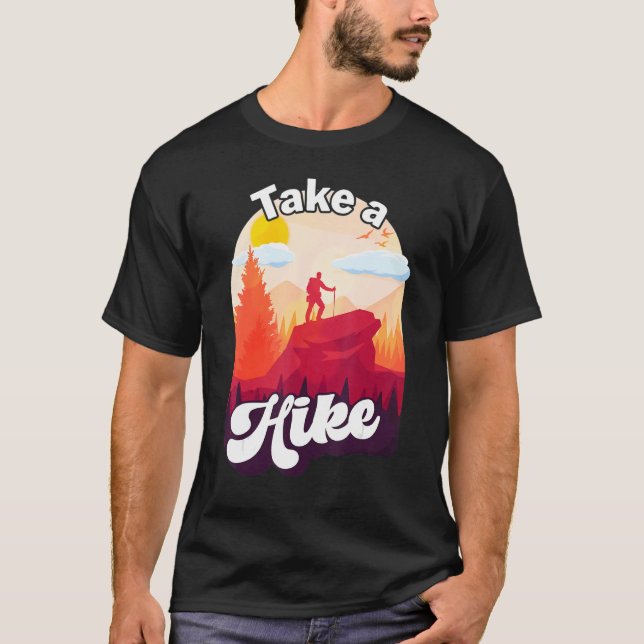 Take a Hike Wildness Campfire Outdoor Survival Bus T-Shirt (Front)