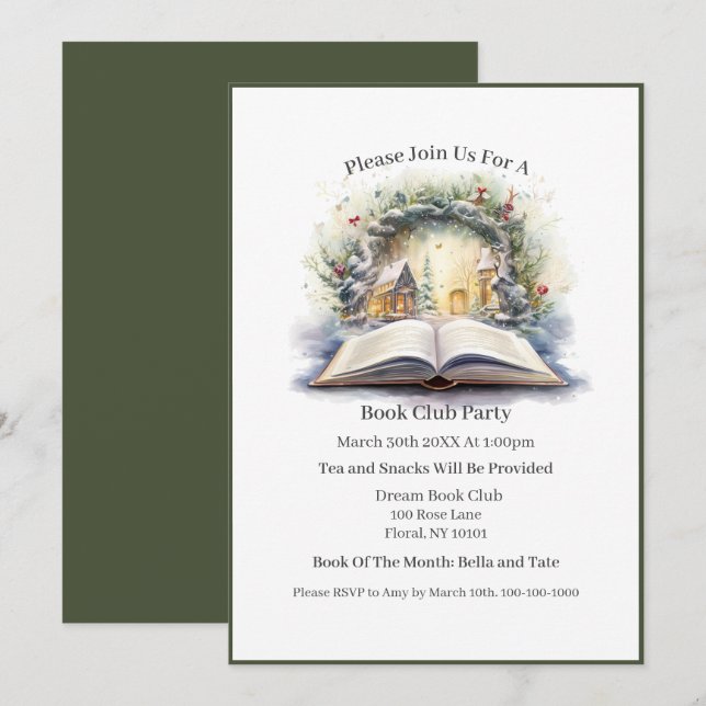 Take A Look It's In A Book, Book Club Invitation (Front/Back)