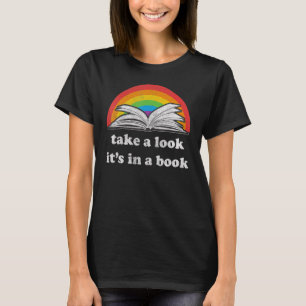 Take A Look It's In A Book Reading Vintage Rainbow T-Shirt