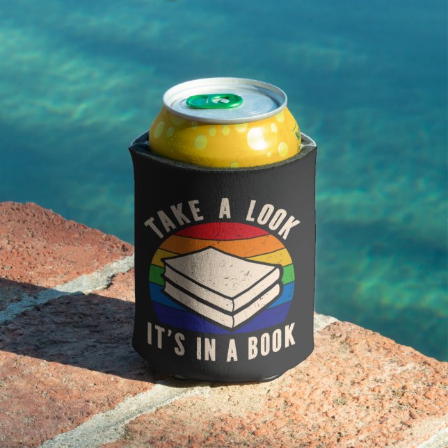 Take a look it's in a book retro rainbow can cooler (In Situ Pool)