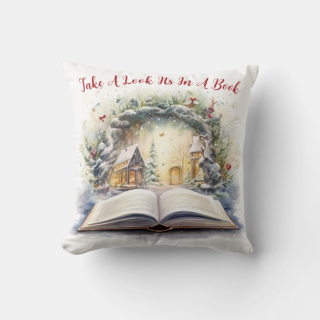 Take A Look It's In A Book Throw Pillow (Front)
