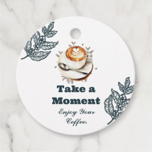 Take a Moment Coffee Latte Art Gift Tag