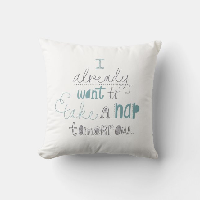 'Take a nap' hand lettered design cushion (Front)