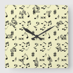 Take A Note Square Wall Clock