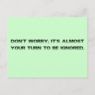 Take a number for personalized customer service postcard