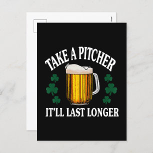 Take A Pitcher It'll Last Longer Holiday Postcard