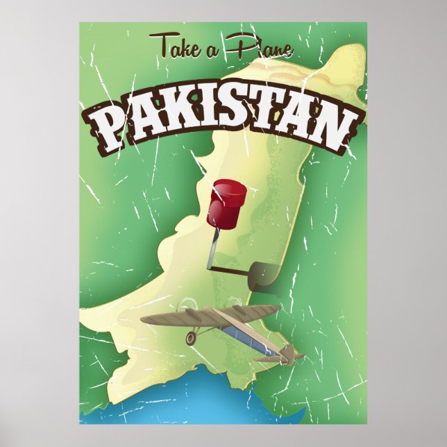 Take a plane Pakistan travel poster (Front)