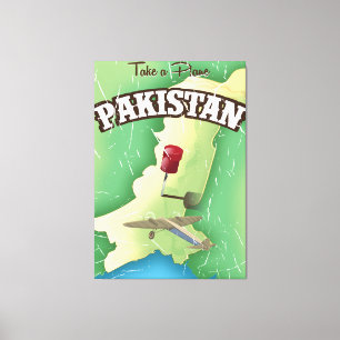 Take a plane Pakistan travel poster Canvas Print