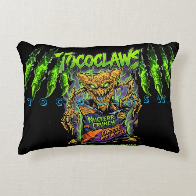 Take a ride through a hauntingly vibrant night  accent pillow (Front)