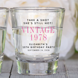 Take a Shot 50th Birthday Party Favour Glass