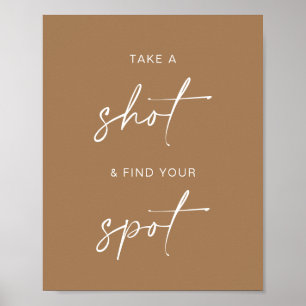 Take a Shot + Find Your Spot Minimalist Wedding Poster