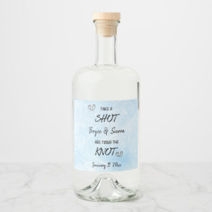 Take A Shot Tying The Knot Personalized Winter Liquor Bottle Label