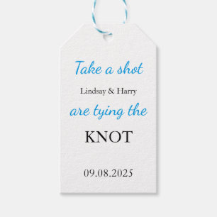 Take a Shot We’re Tying the Knot White & Blue  Gift Tags