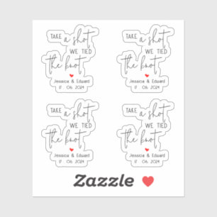 Take A Shot We Tied The Knot Black Script Couple