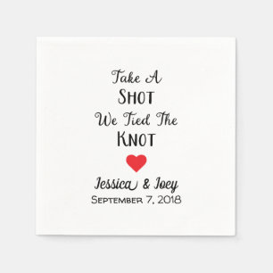 Take A Shot We Tied The Knot Cocktail Napkins