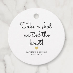 Take a shot we tied the knot mini liquor bottle favour tags