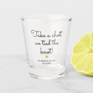 Take a Shot we Tied the knot Script Wedding Favour Glass