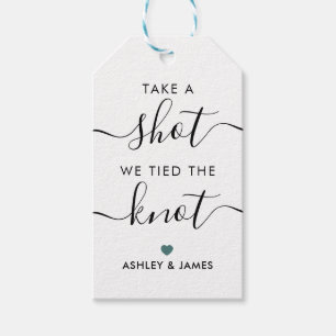 Take a Shot We Tied the Knot Wedding Alcohol Gift Tags