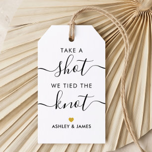 Take a Shot We Tied the Knot Wedding Alcohol Gift Tags